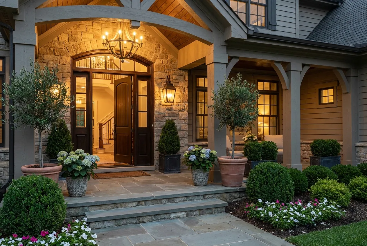 The elegant, welcoming front entrance of a Richmond Hill home