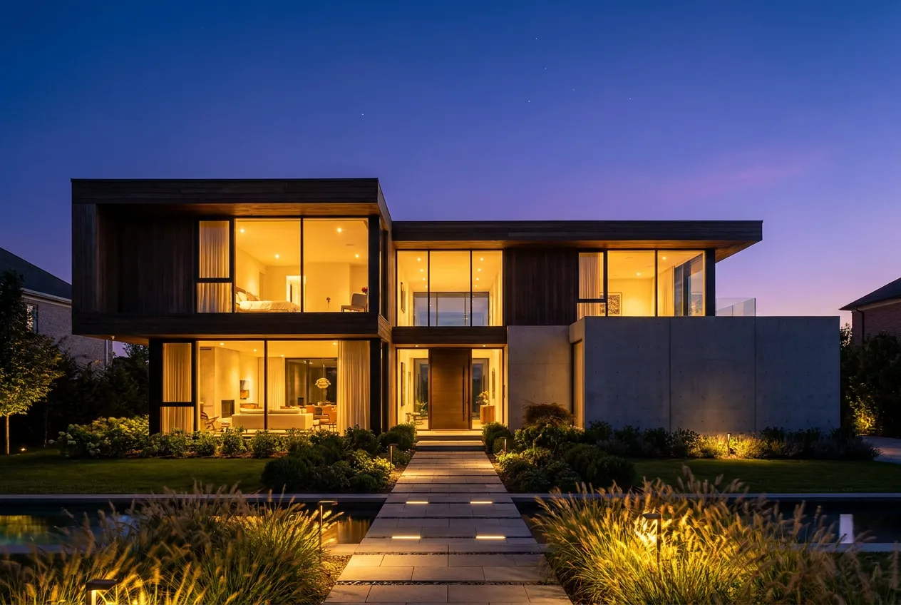 Elegant Richmond Hill home lit up at dusk, ready to list