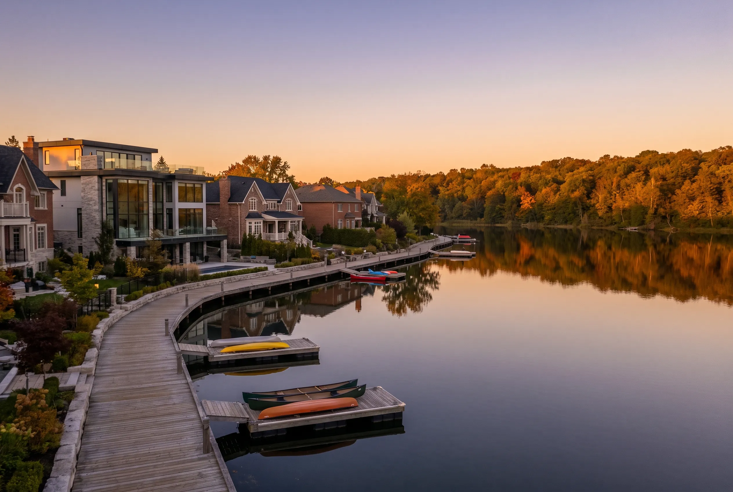 Homes in the Oak Ridges Lake Wilcox neighbourhood of Richmond Hill